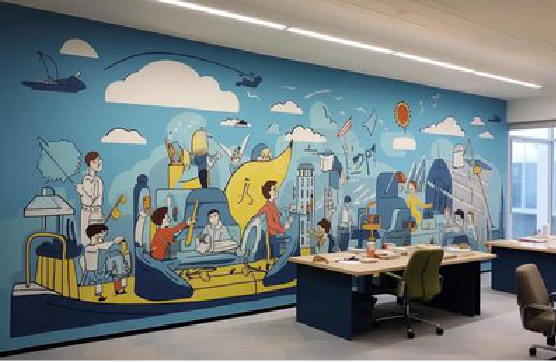 遂宁办公室墙绘的特点。